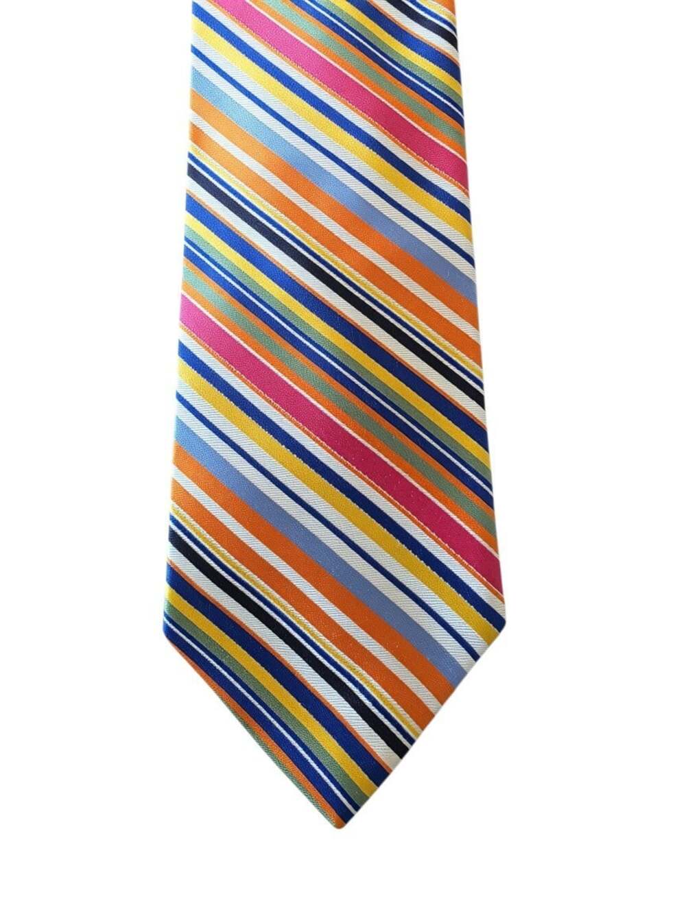 Vintage Tommy Hilfiger Tie 100% Silk Made in USA Multicolor Striped Necktie - Picture 4 of 16